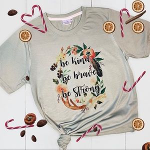 Sage colored be kind tee